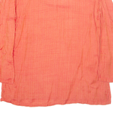 FABINDIA Striped Womens T-Shirt Red Long Sleeve V-Neck L