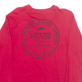 VANS Mens T-Shirt Red Long Sleeve S
