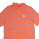 CHAPS Mens Polo Shirt Orange Striped M