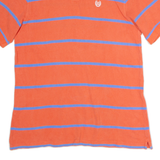 CHAPS Mens Polo Shirt Orange Striped M