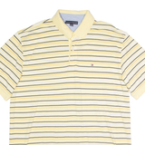 TOMMY HILFIGER Mens Polo Shirt Yellow Striped 2XL