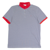 CALVIN KLEIN Mens Polo Shirt Black Striped M