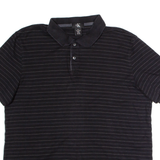 CALVIN KLEIN Mens Polo Shirt Black Striped XL