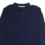NAUTICA Mens Polo Shirt Blue Long Sleeve L