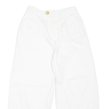 BENETTON Womens Trousers White Relaxed Tapered W24 L22