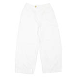 BENETTON Womens Trousers White Relaxed Tapered W24 L22