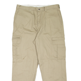 DICKIES Cargo Workwear Mens Trousers Beige Loose Straight W36 L30