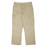 DICKIES Cargo Workwear Mens Trousers Beige Loose Straight W36 L30