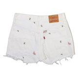 LEVI'S 501 Womens Casual Shorts Cream Floral XS W26