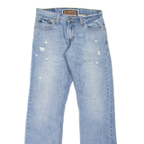 LEVI'S 514 Jeans Distressed Mens Blue Slim Straight Stone Wash W30 L32