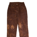 RAGGED Tie-Dye Womens Jeans Brown Slim Tapered Acid Wash W26 L28