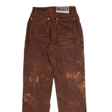 RAGGED Tie-Dye Womens Jeans Brown Slim Tapered Acid Wash W26 L28