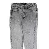 YEP Distressed Mens Jeans Grey Loose Tapered Acid Wash W30 L26