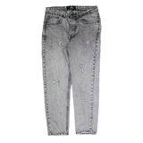 YEP Distressed Mens Jeans Grey Loose Tapered Acid Wash W30 L26