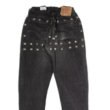 LEVI'S Studded Womens Jeans Black Slim Mom W24 L26