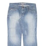 ALBERT J MALLOY Distressed Mens Jeans Blue Relaxed Straight W34 L28