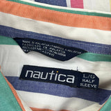 Nautica Striped Short Sleeve Shirt - Large Multicoloured Cotton