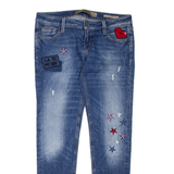 GUESS Ultra Low Womens Jeans Blue Regular Skinny Stone Wash W30 L29