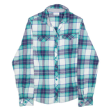 COLUMBIA Womens Shirt Blue Check Long Sleeve S