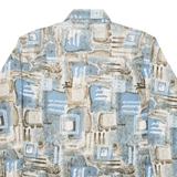 HAPPY LIFE Mens Shirt Blue Geometric Long Sleeve S