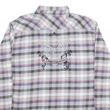 MERCEDES-BENZ Truck District Mens Shirt Grey Check Long Sleeve 2XL