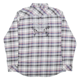 MERCEDES-BENZ Truck District Mens Shirt Grey Check Long Sleeve 2XL