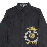 IMPERIAL Mens Plain Shirt Black Long Sleeve M