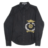 IMPERIAL Mens Plain Shirt Black Long Sleeve M