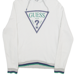 GUESS Mens White Hoodie S