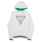 GUESS Mens White Hoodie S