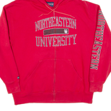 JANSPORT Northeastern University Mens Red Hoodie Full Zip USA XL