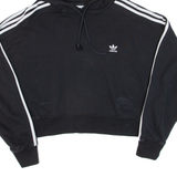 ADIDAS Cropped Womens Black Hoodie UK 14
