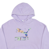 PUMA Cropped Womens Purple Hoodie L