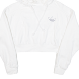 ADIDAS Cropped Womens White Hoodie UK 8