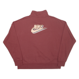 NIKE Oversized Womens Sweatshirt Maroon 1/4 Zip M