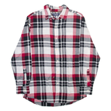 CHAPS Mens Flannel Shirt Grey Plaid Long Sleeve M