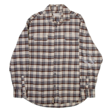 JACHS Mens Shirt Beige Check Long Sleeve M