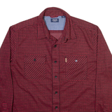 CHAPS Mens Shirt Red Check Long Sleeve L
