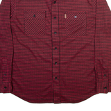 CHAPS Mens Shirt Red Check Long Sleeve L