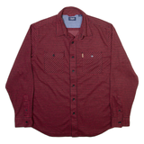 CHAPS Mens Shirt Red Check Long Sleeve L