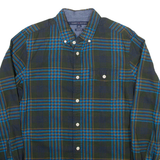 TOMMY HILFIGER Mens Shirt Green Plaid Long Sleeve S