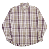 EDDIE BAUER Mens Shirt Beige Check Long Sleeve L