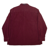 ST JOHN'S BAY Mens Plain Shirt Maroon Long Sleeve L