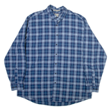 LL BEAN Mens Shirt Blue Check Long Sleeve XL