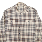 JACHS Mens Shirt Cream Check Long Sleeve L