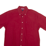 TOMMY HILFIGER Mens Plain Shirt Red M
