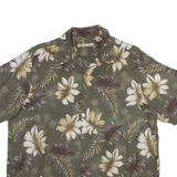 BATIK BAY Mens Hawaiian Shirt Grey Floral L