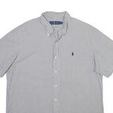 RALPH LAUREN Mens Shirt Grey Striped XL