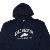 Lake Superior Unsalted . Shark Free Mens Blue Hoodie USA M
