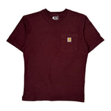 Carhartt T-Shirt - Small Burgundy Cotton